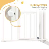 vartai varteliai - PawHut Laiptų vartai šunims, automatinės durys be grąžto, 74-100 cm, Balta (White) - 3 nuotrauka
