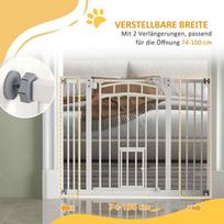 vartai varteliai - PawHut Laiptų vartai šunims, automatinės durys be grąžto, 74-100 cm, Balta (White) - 4 nuotrauka