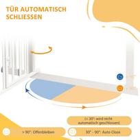 vartai varteliai - PawHut Laiptų vartai šunims, automatinės durys be grąžto, 74-100 cm, Balta (White) - 5 nuotrauka