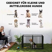 voljeras - Pawhut Šuniukų aptvaras 76 cm su durelėmis, juodas (Black) - 2 nuotrauka