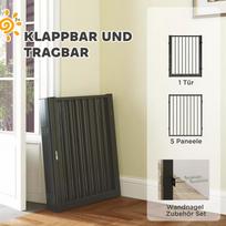 voljeras - Pawhut Šuniukų aptvaras 76 cm su durelėmis, juodas (Black) - 5 nuotrauka