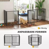 voljeras - Pawhut Šuniukų aptvaras 76 cm su durelėmis, juodas (Black) - 6 nuotrauka