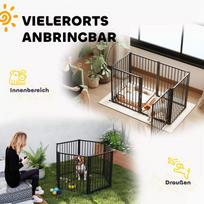 voljeras - Pawhut Šuniukų aptvaras 76 cm su durelėmis, juodas (Black) - 7 nuotrauka