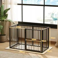 voljeras - Pawhut Šuniukų aptvaras 76 cm su durelėmis, juodas (Black) - 8 nuotrauka