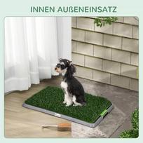 sunu dresura - PawHut Šunų tualetas su 2 žolės kilimėliais, žalias (Green) 67 x 41 cm - 4 nuotrauka