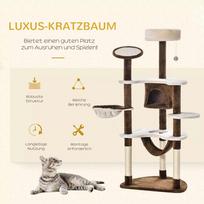 namelis draskykle katems - PawHut Draskyklė XXL su kačių urvu ir hamaku, 153 cm, ruda (Brown) - 7 nuotrauka