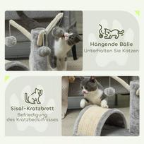 draskykle katems - PawHut draskyklė katėms su sizaliu, šviesiai pilka (Light Grey) - 6 nuotrauka