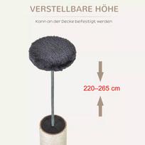kaciukai medis - PawHut draskyklė katėms, reguliuojamo aukščio 220-265 cm, tamsiai pilka (Dark Grey) - 4 nuotrauka