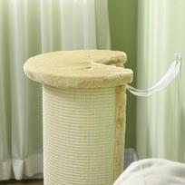 draskykle stulpas - PawHut draskyklė katėms, 85 cm, kreminė/balta (Cream/White) - 2 nuotrauka