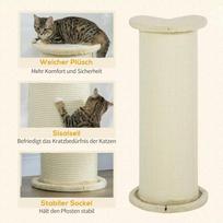 draskykle stulpas - PawHut draskyklė katėms, 85 cm, kreminė/balta (Cream/White) - 6 nuotrauka