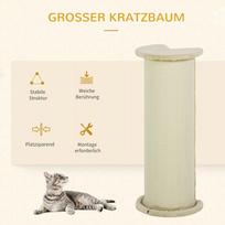 draskykle stulpas - PawHut draskyklė katėms, 85 cm, kreminė/balta (Cream/White) - 7 nuotrauka