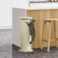 draskykle stulpas - PawHut draskyklė katėms, 85 cm, kreminė/balta (Cream/White) - 9 nuotrauka