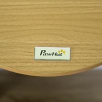 kaciu guolis - "PawHut" Kačių guolis su apsauginiu kraštu ir pagalvėle, ąžuolo+kreminės baltos spalvos, Ø34x10,5 cm - 3 nuotrauka