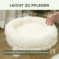 zaidimas kriause - PawHut draskyklė, 61,5 cm aukščio katėms, su žaisliniu kamuoliuku, lovelėmis, draskymo lenta, katėms iki 5kg, kriaušės mediena, balta - 6 nuotrauka