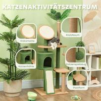 namelis draskykle katems - PawHut draskyklė katėms, 139 cm, žalia (Green) - 6 nuotrauka
