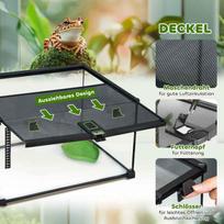terariumas - Pawhut Terariumas ropliams, varliagyviams ir voragyviams su termometru 50 x 30 x 25 cm - 6 nuotrauka
