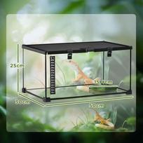 terariumas - Pawhut Terariumas ropliams, varliagyviams ir voragyviams su termometru 50 x 30 x 25 cm - 8 nuotrauka