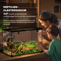 stikline dezute - Pawhut Stiklinis terariumas ropliams su termometru 50 x 30 x 35 cm - 7 nuotrauka