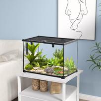 stikline dezute - Pawhut Stiklinis terariumas ropliams su termometru 50 x 30 x 35 cm - 9 nuotrauka