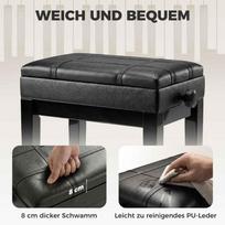 reguliuojama kede - Suoliukas-daiktadėžė HOMCOM Pianino kėdė, juodas (Black) - 5 nuotrauka