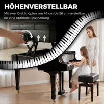 reguliuojama kede - Suoliukas-daiktadėžė HOMCOM Pianino kėdė, juodas (Black) - 7 nuotrauka