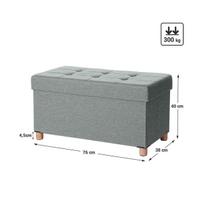 suoliukas daiktadeze - Songmics Pufas su daiktadėže LSF16GYZ, šviesiai pilkas (Light Gray) - 2 nuotrauka