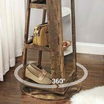 staliukas su veidrodziu - Songmics Juvelyrinių dirbinių spinta 360° pasukama "Vintage Brown" - 4 nuotrauka