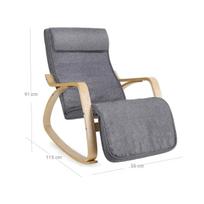 kreslas reguliuojamas - Fotelis Songmics Supamasis kėdė LYY11G, pilka (Grey) - 2 nuotrauka