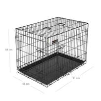 voljeras sunims - Feandrea Šunų narvas XL su 2 durimis, juodas (Black) - 2 nuotrauka