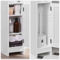 spintele vasagle - Vasagle siaura vonios spintelė su durelėmis, balta (White) - 5 nuotrauka