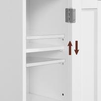 spintele vasagle - Vasagle siaura vonios spintelė su durelėmis, balta (White) - 7 nuotrauka