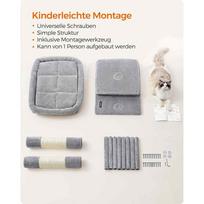 platforma - Feandrea draskyklė katėms 101 cm su didele platforma, šviesiai pilka (Light Grey) - 3 nuotrauka