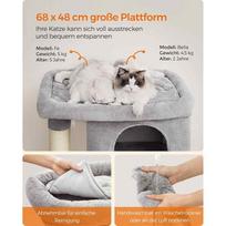 platforma - Feandrea draskyklė katėms 101 cm su didele platforma, šviesiai pilka (Light Grey) - 8 nuotrauka