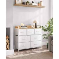 komoda medziaginiais stalciais - Songmics Komoda LTS137B01 su 7 medžiaginiais stalčiais, Balta (White) - 8 nuotrauka