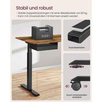 rasomasis stalas elektrinis - Songmics Vasagle Reguliuojamo aukščio rašomasis stalas 60 x 120 cm, ruda/juoda (Brown/Black) - 2 nuotrauka