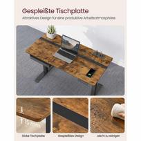 rasomasis stalas elektrinis - Songmics Vasagle Reguliuojamo aukščio rašomasis stalas 60 x 120 cm, ruda/juoda (Brown/Black) - 5 nuotrauka