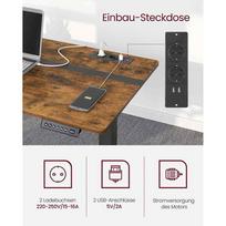 rasomasis stalas elektrinis - Songmics Vasagle Reguliuojamo aukščio rašomasis stalas 60 x 120 cm, ruda/juoda (Brown/Black) - 6 nuotrauka