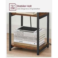 naktinis staliukas su spintele juoda - Vasagle Naktinė spintelė ROD, ruda/juoda (Brown/Black) - 4 nuotrauka