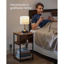 naktinis staliukas su spintele juoda - Vasagle Naktinė spintelė ROD, ruda/juoda (Brown/Black) - 5 nuotrauka