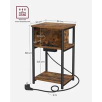 naktinis staliukas su spintele juoda - Vasagle Naktinė spintelė ROD, ruda/juoda (Brown/Black) - 6 nuotrauka