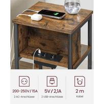 naktinis staliukas su spintele juoda - Vasagle Naktinė spintelė ROD, ruda/juoda (Brown/Black) - 8 nuotrauka