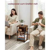 naktinis staliukas su spintele juoda - Vasagle Naktinė spintelė ROD, ruda/juoda (Brown/Black) - 9 nuotrauka