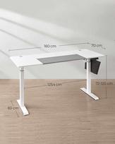 rasomasis stalas elektrinis - Songmics Reguliuojamo aukščio elektrinis stalas 70x160 cm, Baltas (White) - 3 nuotrauka