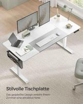 rasomasis stalas elektrinis - Songmics Reguliuojamo aukščio elektrinis stalas 70x160 cm, Baltas (White) - 4 nuotrauka