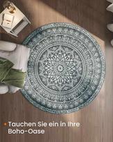 apvalus kilimai 160 160 - Kilimas SONGMICS Apvalus Boho 160 cm, antracito pilkas (Anthracite Grey) - 6 nuotrauka