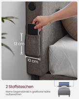 vasagle lova - Lova Songmics Vasagle, 140 x 190 cm, tamsiai pilka (Dark Grey), su LED apšvietimu - 5 nuotrauka