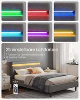 vasagle lova - Lova Songmics Vasagle, 140 x 190 cm, tamsiai pilka (Dark Grey), su LED apšvietimu - 7 nuotrauka