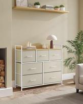 komoda medziaginiais stalciais - Komoda Songmics 7 stalčių, kreminė balta (Cream White) - 8 nuotrauka