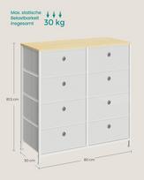 blizgi komoda - Komoda VLX Sideboard 283715, balta, 35x71x76 cm - 4 nuotrauka