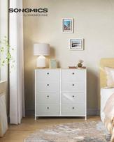 blizgi komoda - Komoda VLX Sideboard 283715, balta, 35x71x76 cm - 7 nuotrauka